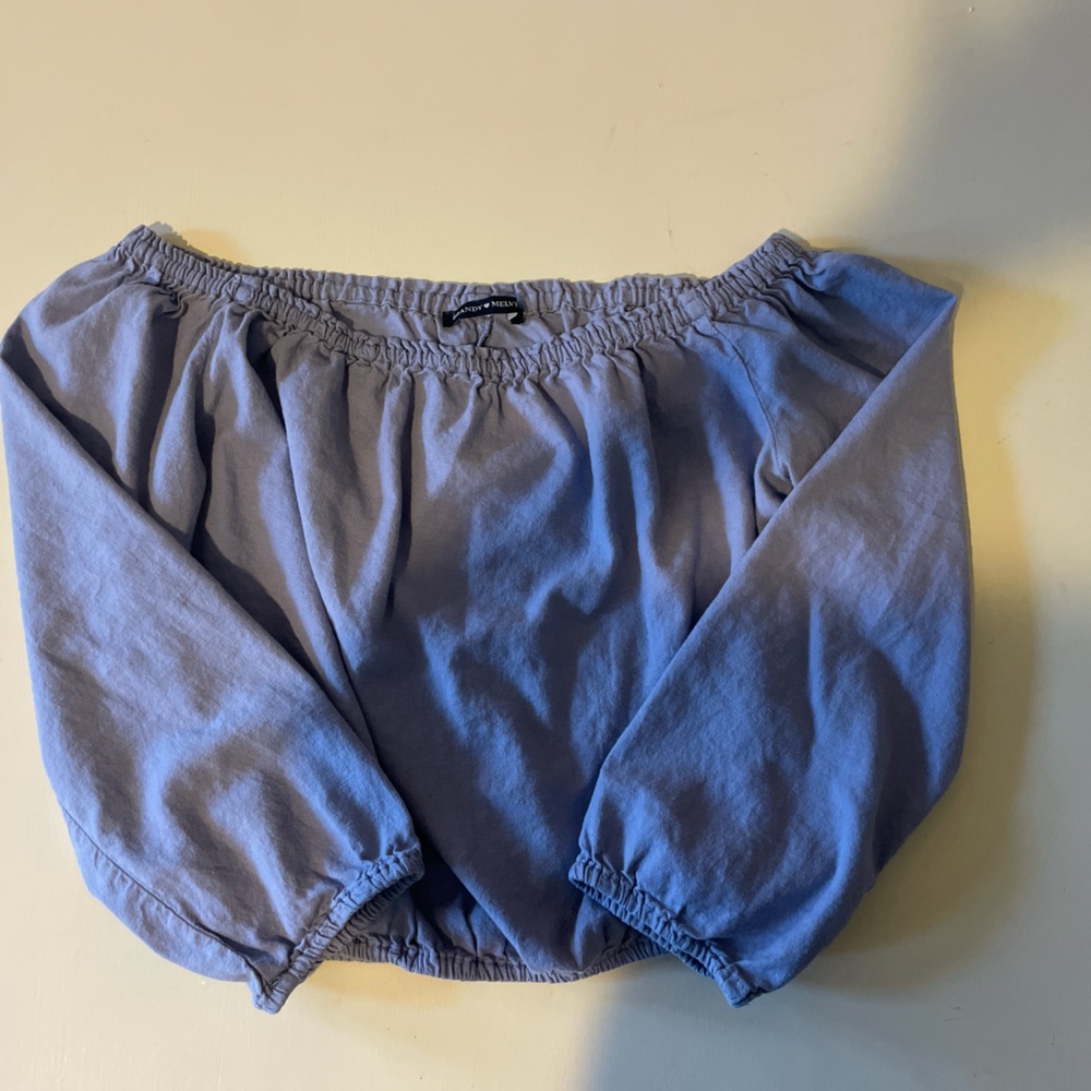 Brandy Melville Blue Off-Shoulder Top